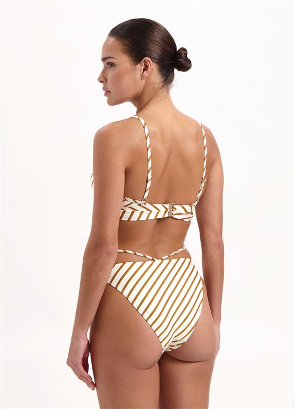 Spice Stripe twist bikini top 
