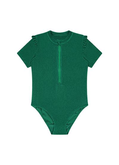 Fresh Green girls zipper swimsuit 