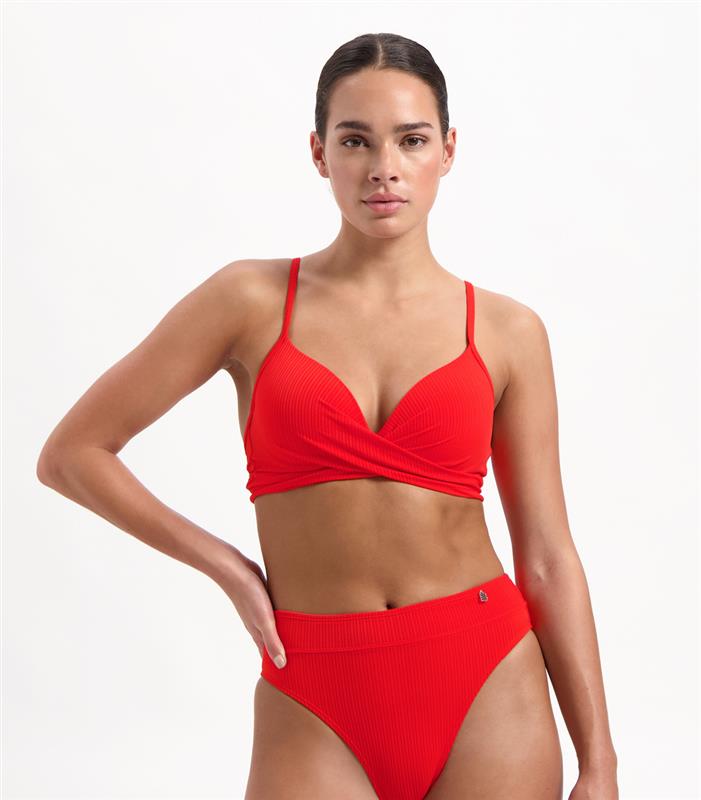 Fiery Red twist bikini top 