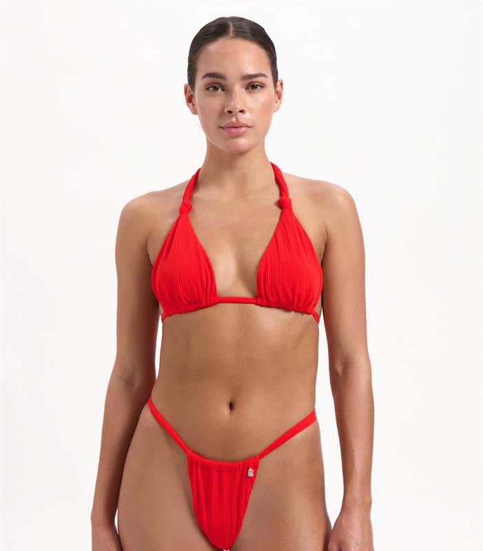 Fiery Red triangle bikini top 