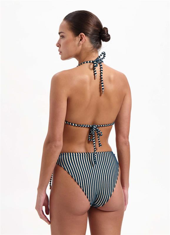 Knitted Stripe Bikini-Hose mit Schleifen 
