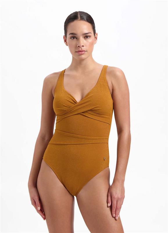 Spice Shimmer wrap swimsuit 